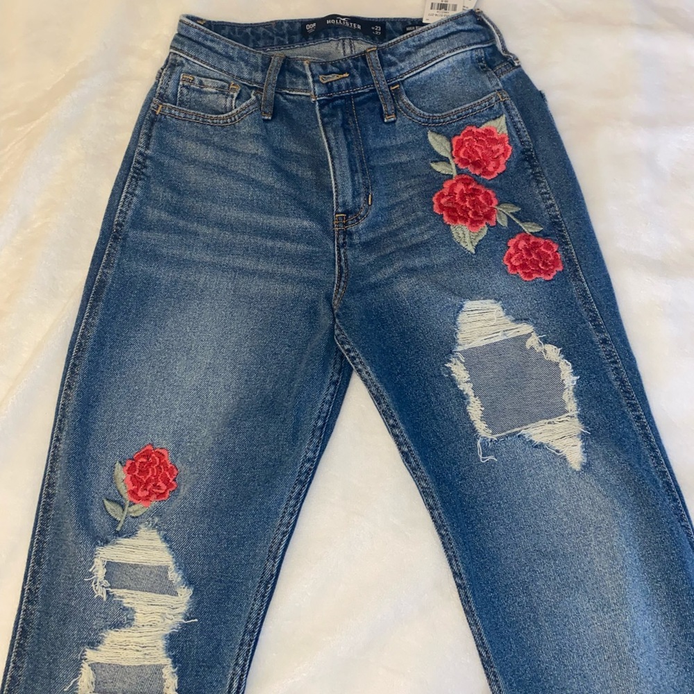 Hollister cute flower jeans
